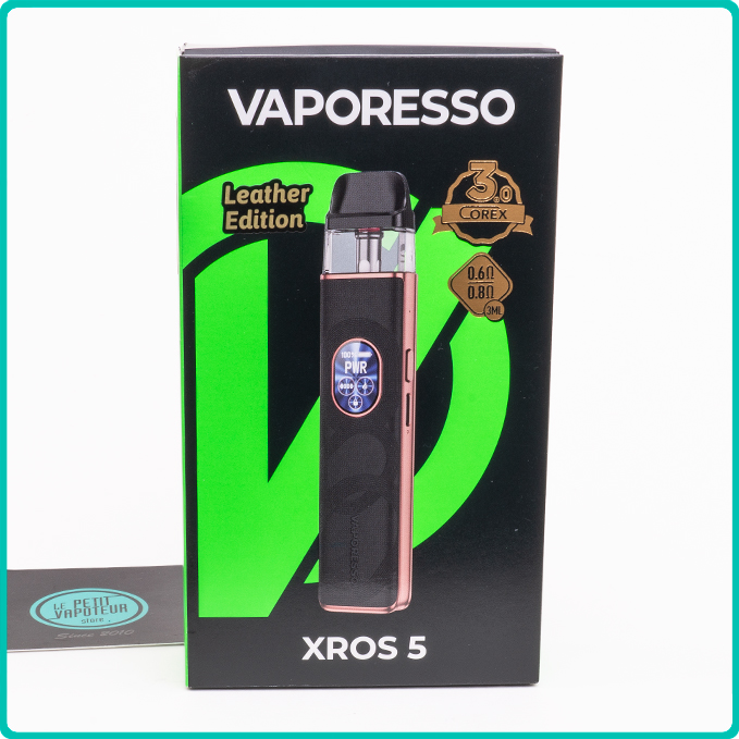 Packaging du Pod XROS 5 Leather Edition Vaporesso